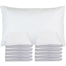 Sirenpho Pack of 10 Pillow Protector Zippered Covers 50x75cm, Anti Dust Mite, Anti-Allergy Hotel Quality Plain Pillow Case, Pillow not Included