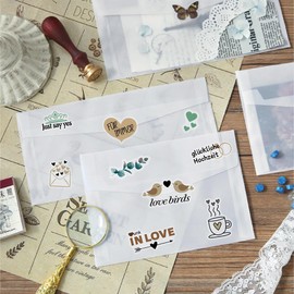 Sticker Wedding Guest Book (5 Sheets 266 Stickers), Perfect Sticker Set for Wedding Photo Album, Vintage Wedding Sticker for Guest Book or Photo Album with Lots of Love (German and English, Golden