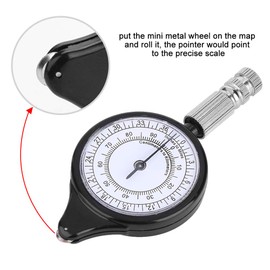 Wbestexercises Map Measurer,Mini Outdoor Map Odometer Map Measuring Gauge Distance Caculator Mapping Tool Metal Wheel for Camping Hiking Traveling Walking