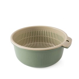 Hemoton Multifunctional Draining Basket, 2-in-1 Sink Strainers,Wash Strainer Colanders Set,Double-Layer Kitchen Colander for Fruits and Vegetables,Fruit Wash Strainer for Cleaning Veggies Noodles