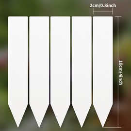AMORNING 100Pcs 4 Inch Plant Labels,Plastic Waterproof Nursery Stake Tags for Potted Plants (White) (SZ-BC210YB)