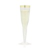 TRUE Gold Rimmed Disposable Champagne Flutes Plastic, Champagne Glasses, Toasting