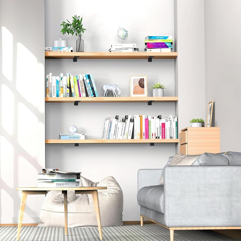 Floating Shelf Brackets 6 inch, Heavy Duty Wall Shelf Bracket