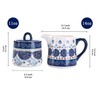 Bico Blue Talavera Ceramic Sugar and Creamer Set, Sugar Bowl