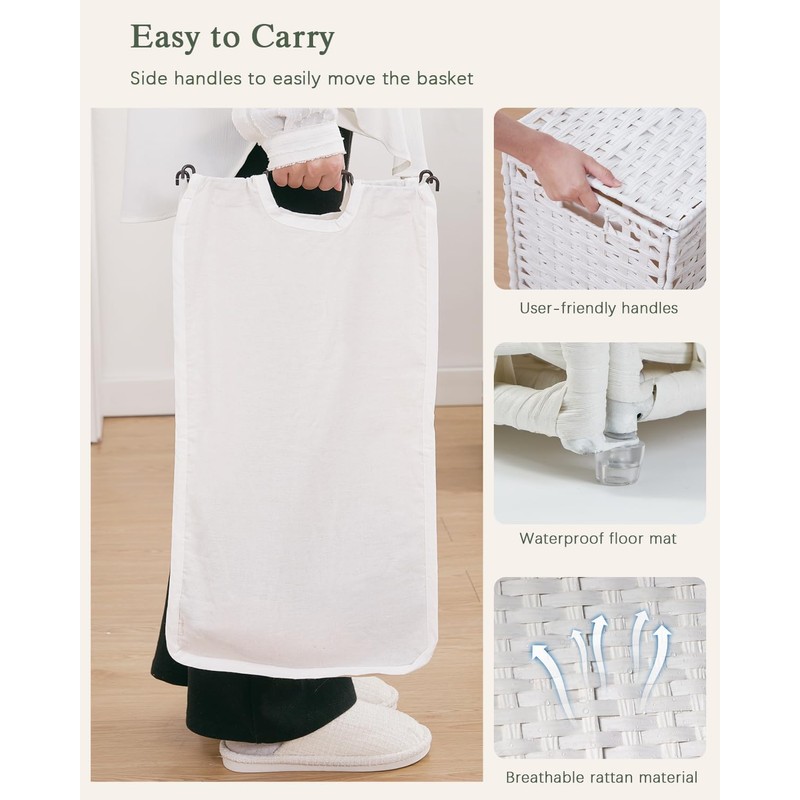 SETVSON Laundry Hamper with Lid Laundry Basket 132 L (35