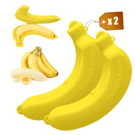 Raisand Banana Box Children's 2 Pieces Banana Organiser Yellow Boxes with Bananas It Can Not Only Protect Bananas But Also Store Other Fruits, Dried Fruits and Other Foods
