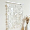 DHHOUSE Coastal Shell Wall Hanging with Silver Rail, Handmade Capiz