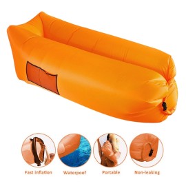 yellowprice Leak-proof Portable Air Sofa Couch, Fast Inflating AirBed, Lazy Lounger for Pool - Blue