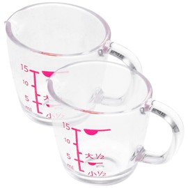 Kichvoe Measuring Cups 2pcs 15ml s with Scale Plastic Graduated Cups Kitchen Graduated Beaker Clear Scale Cups Liquid Measuring Mixing Cups with Spouts Espresso Shot Glass
