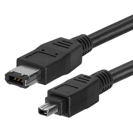 Cmple - 15FT FireWire IEEE 1394 Cable/iLink 6 Pin to 4 Pin Male to Male DV Cable 4-Pin to 6-Pin FireWire Cable Cord - 15 Feet Black