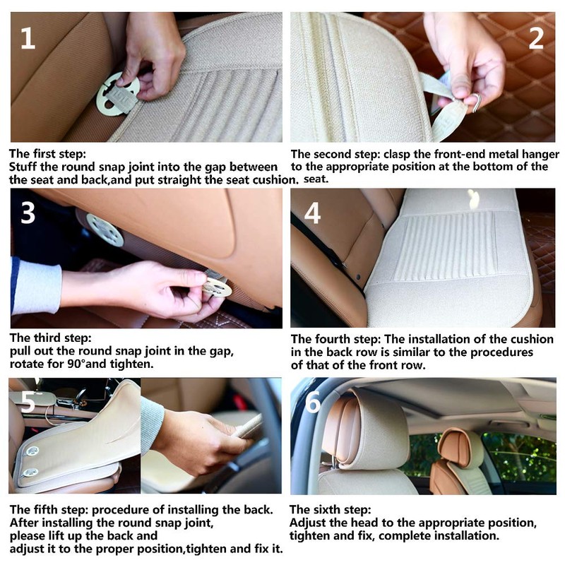 Suninbox Cooling Car Seat Covers,Cloth Seat Covers for Cars,Linen Car