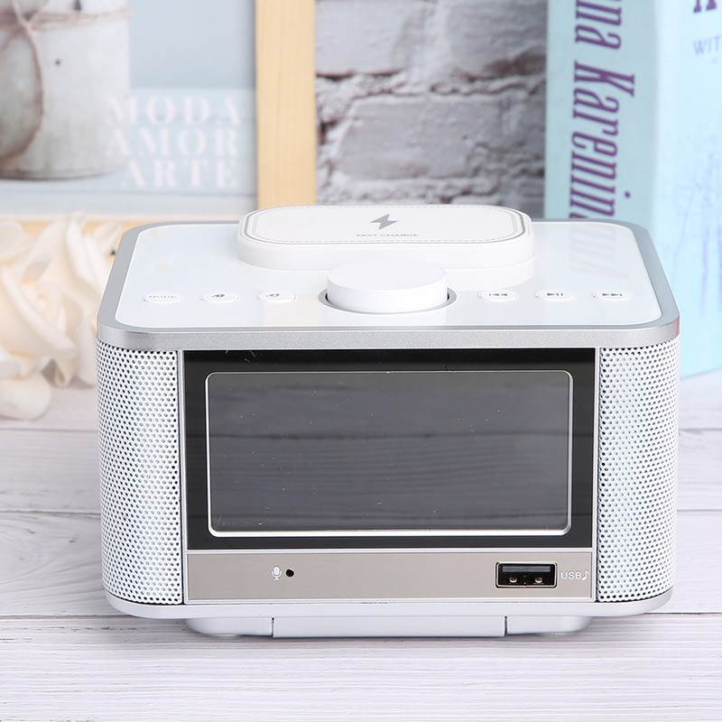 Bluetooth Speaker Player Radio Wireless Charging Digital Alarm Clock