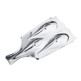 DOITOOL Soup Spoons, 3 Cavities Spoon Rest Stainless Steel Spoon Rest Triple Spoon Holder Kitchen Utensil Rest