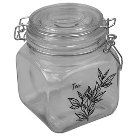 Home Basics Ludlow Canister with Metal Clasp, Clear (23 oz.)