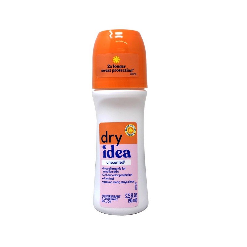 Dry Idea Anti Perspirant Deodorant Roll On Unscented 3.25 Ounce