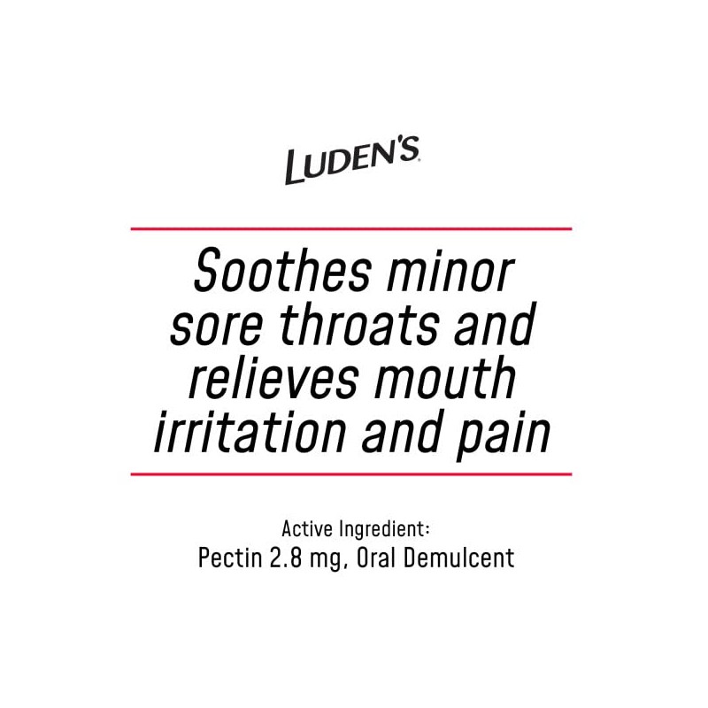 Luden's Sugar Free Wild Cherry Throat Drops, Sore Throat Relief,