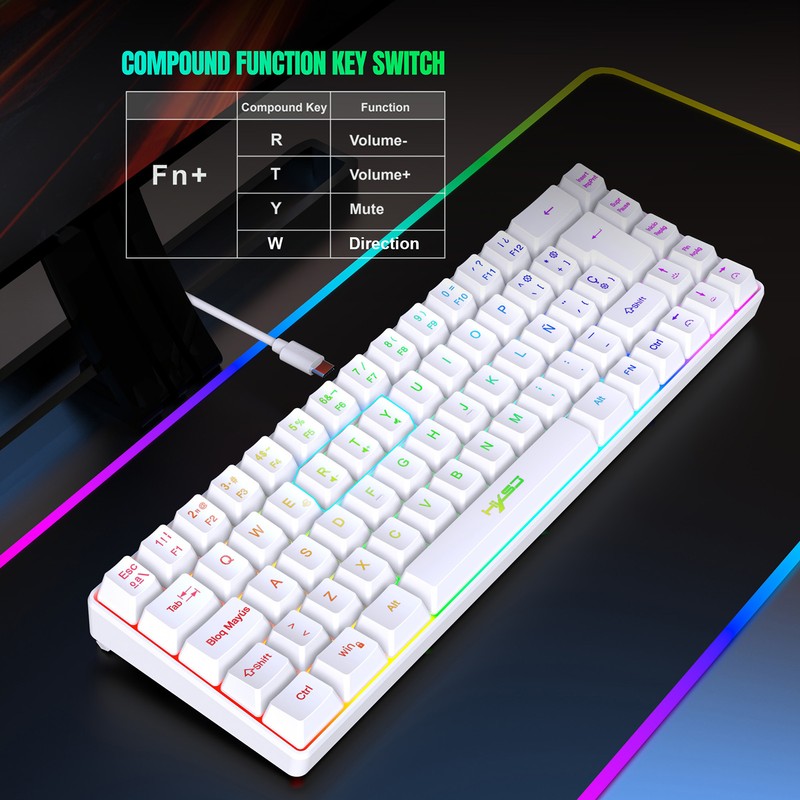 HXSJ V200 Wired K68 RGB Streamer Mini Gaming Keyboard 19-Key