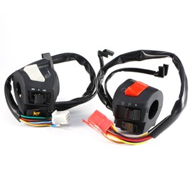 2pcs Motorcycle Switch Handlebar Switch Left + Right Universal Headlight Turn Signal Horn Spotlight Control Switch Waterproof 22mm