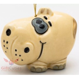 Porcelain Hippo Hippopotamus Christmas Tree ornament figurine toy handmade