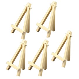 Wooden Table Top Easel, 5pcs 5inch Mini Display Wood Easel Triangular Support Portable Mini Wooden Artist Easel for Weddings Parties