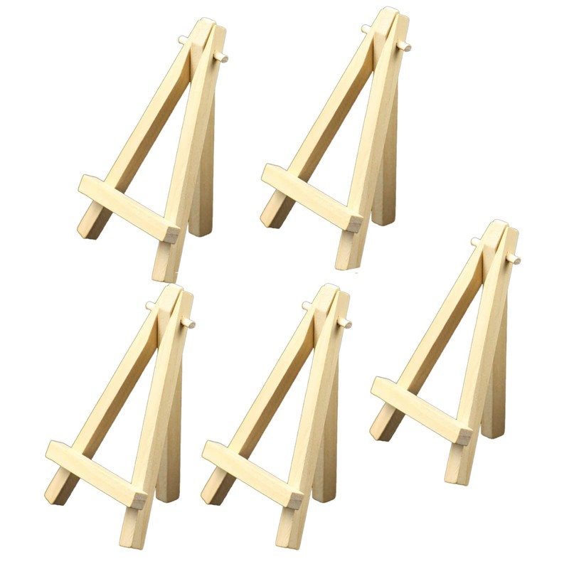 Wooden Table Top Easel, 5pcs 5inch Mini Display Wood Easel