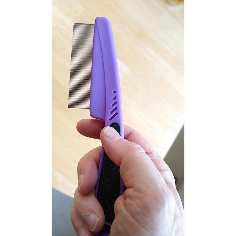 Yumflan Flea Comb with Rubber Handle, Flea and Tick Combs