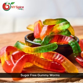 NY Spice Shop Sugar Free Gummy Worms Candy - 8 Ounce Gummy Bulk - Gummi Worms Snacks - Gummies Worms Candy Bulk Ideal for Party Decoration