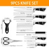 Kitchen Knife Set, Retrosohoo 9-Pieces Black Sharp Non-Stick Coated Chef