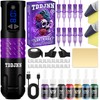 TDDJNN Professional Tattoo Gun Set Wireless Tattoo Machine Pen Set