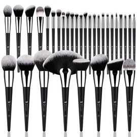 DUcare Juego de brochas de maquillaje profesional de 32 piezas de brochas de maquillaje sintéticas de alta calidad Kabuki para base, brocha de mezcla de polvo facia