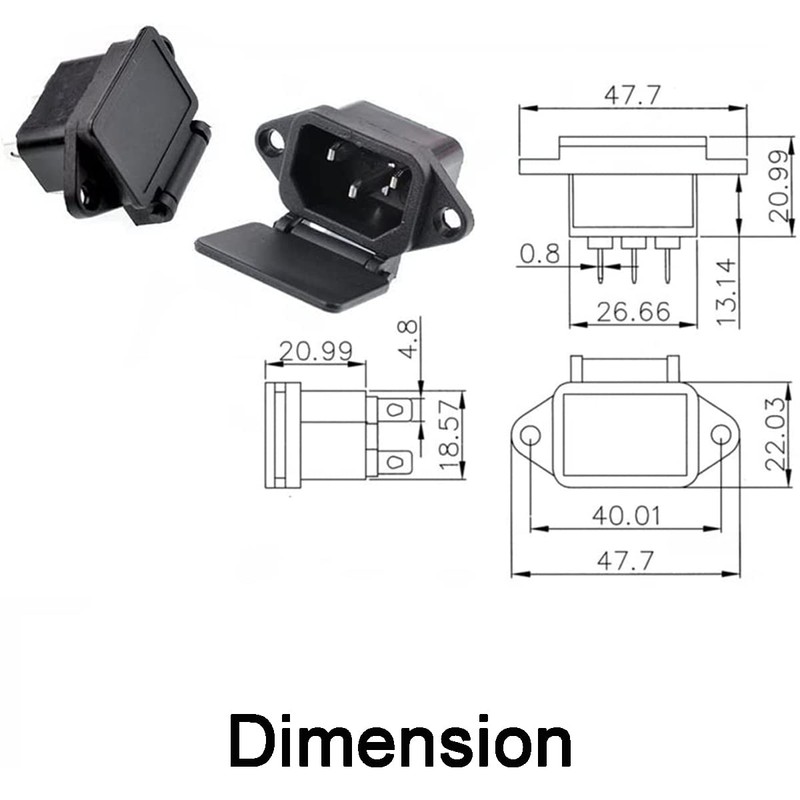 Greluma Pack of 5 C14 Plug Adaptor Switch Panel Installation