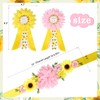 JOYMEMO Pink Yellow Sunflower Baby Shower Maternity Sash Kit -