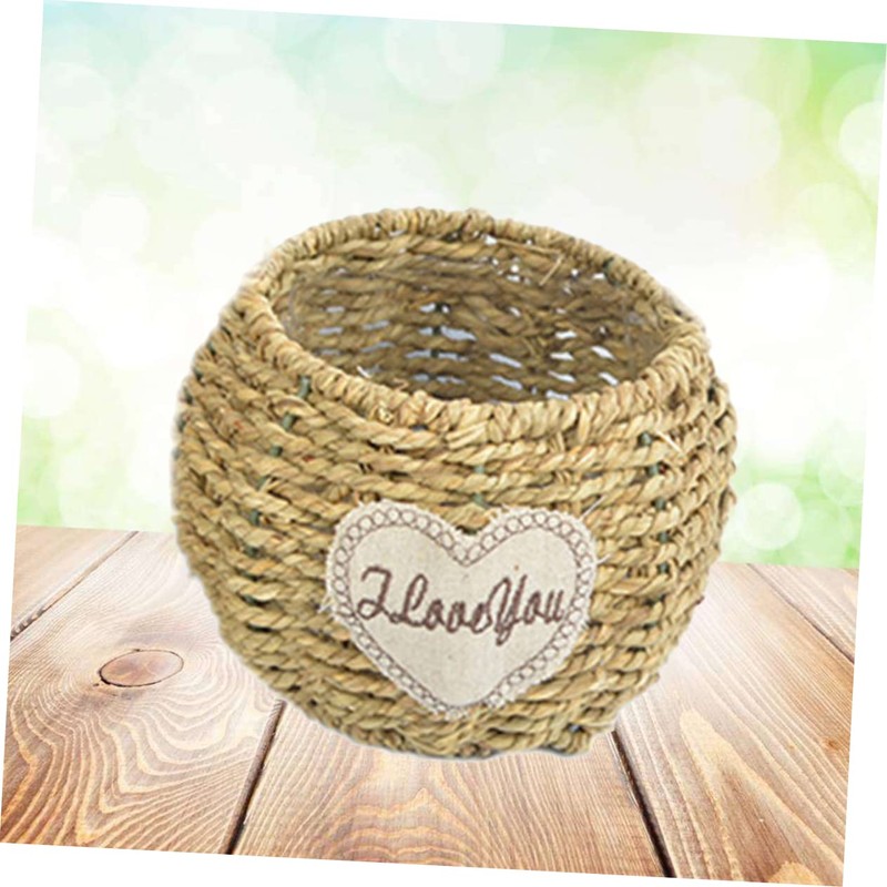 LABRIMP Collapsible Willow Basket Rustic Wicker Flower Planter Decorative Rattan