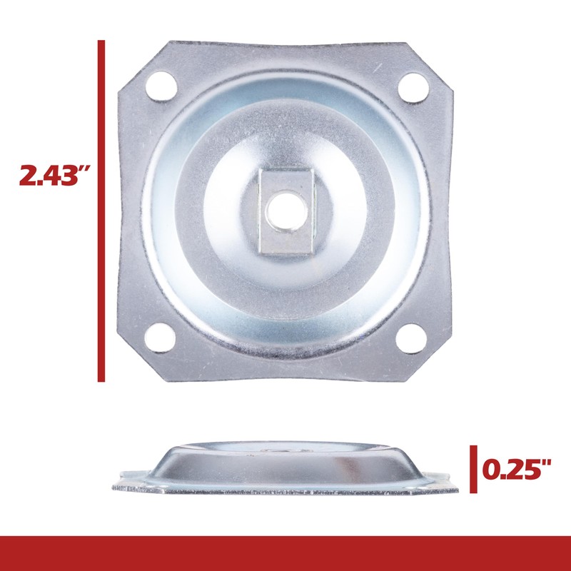 WADDELL Furniture Leg Mounting Bracket (4 Count, Straight Top Plate)