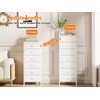 Furnulem White Tall Dresser for Bedroom with 7 Drawers, Vertical