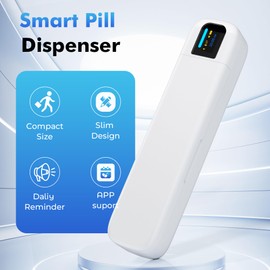 Travel-Ready Smart Pill Organizer | 7-Day Portable Pill Box with Bluetooth Alarms & App Reminders | Sleek White Design for Vitamins, Meds & Supplements | Compact & Stylish for On-The-Go Lifestyles