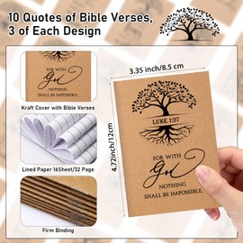 Fuutreo 60 Pcs Christian Gifts for Women Bulk Bible Verse Pens Notebooks Prayer Journals Inspirational Religious Notepads for Men Teacher Office Supplies Easter Mother's Day Church Holy Week Gifts