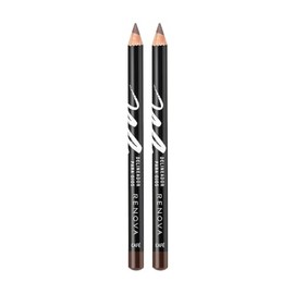 Renova Lapiz Delineador Duo Parpados y Cejas, color Cafe, 2.2 g