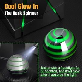 Kinetic Spinning Desk Toys, Glow in the Dark Metal Full Body Optical Illusion Fidget Spinner Ball, Novelty Fingertip Decor for Office Classroom, Stress Relief Birthday Gift for Friend Boy Girl Men
