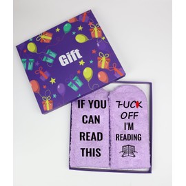 PartyGalore Reading Socks with Gift Box, Book Socks Women, Book Lover Gifts for Women, Reading Gifts for Teacher, Students