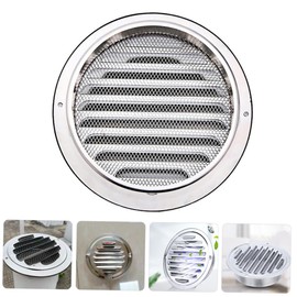 Housoutil Stainless Steel Rain Cap Vent Cover Round Air Outlet Hood for Bathroom Kitchen and Laundry Vents Easy Installation Mesh Screen Protects Against Insects and Rain