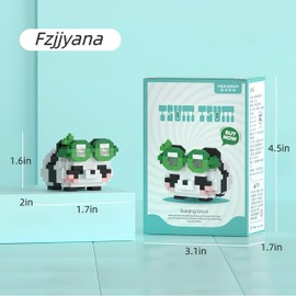 Fzjjyana Cute Panda Building Blocks (Set of 4) Panda Mini Building Block Sets are All Individually Packaged Adult Building Block Toys Children's Surprise Gifts