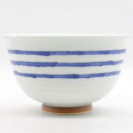 Saikaitoki 20970 Hasami Pottery, Takayama Kiln, Lightweight, Preference, Rice Bowl, Bowl, Plate, Diameter 5.5 inches (14 cm), Line Tokusa Pattern, Microwave, Dishwasher Safe, Made in Japan