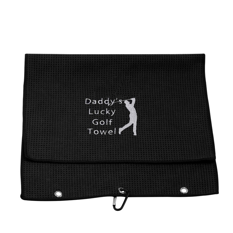 Dad Golf Towel Embroidered Golf Towel Gift Daddy’s Lucky Golf