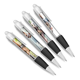 DV DESIGN Set of 4 Horse Jockey White Ballpoint Pens - Equestrian Riding Derby Animal Pattern Lover Fan Themed Boys Girls Men Women Pen #79588