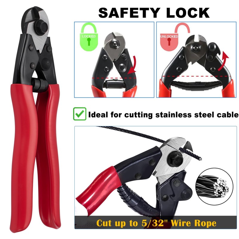 Toscoco Hydraulic Crimping Tool with Cable Cutter for Stainless Steel