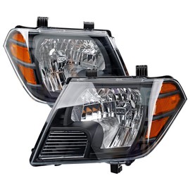 Headlights Assembly Pair, Compatible with 2009-2020 Nissan Frontier S SL SV SE LE XE PRO-4X Desert Runner, Replace 26060ZL40A 26060ZL40B 26010ZL40A 26010ZL40B, Turn Signal Lamps Chrome Housing