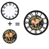 25cm Circular Iron Wall Clock with Trilobite Fossilsheet size: 10