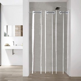 YISURE No Hook Needed Stall Size Shower Curtain Liner 54x72 in, Clear PEVA Plastic Waterproof Heavy Duty Hook Free Bathroom Curtain for Rv Camper Single Dorm Showering Room