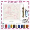 INFUNLY 2PCS Sea Lighthouse Punch Needle Embroidery Kit for Beginners